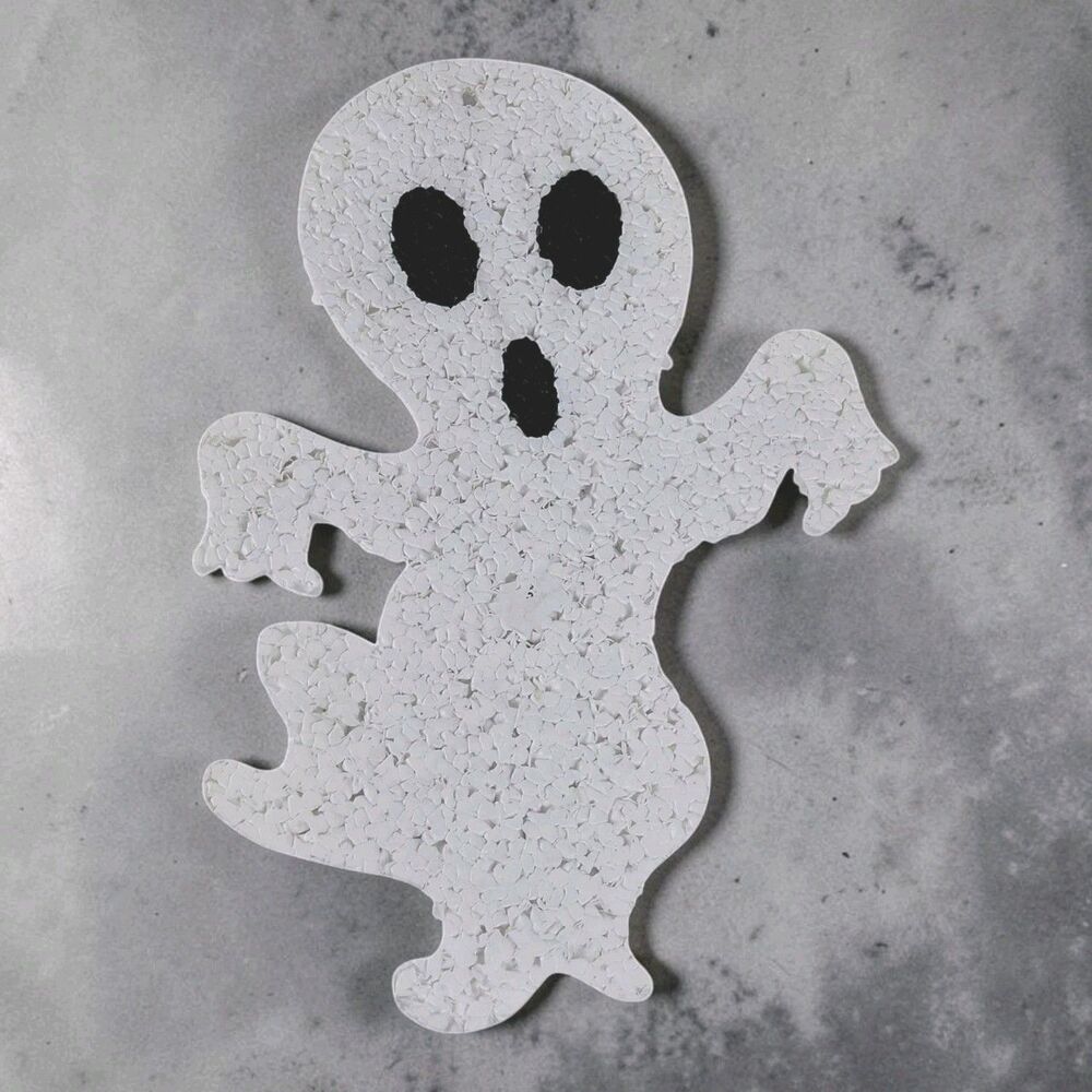 Vintage Melted Plastic Popcorn 19" Halloween Ghost Decoration